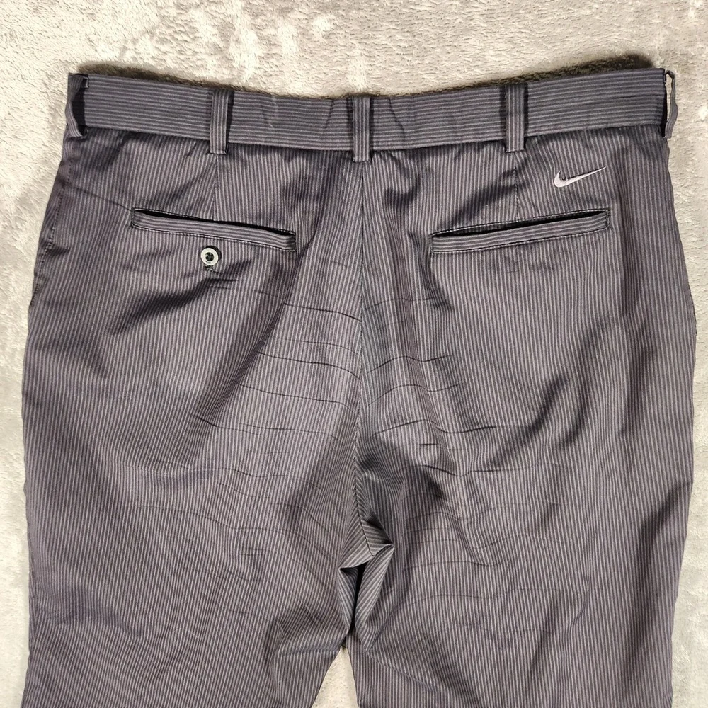 Nike Golf Pants Mens 36x32 Gray Excellent Dri-FIT Pinstripe Performance Trousers